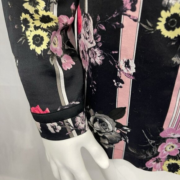 Victoria's Secret Women's Floral Satin Pj Pajama Set Shirt Pants Sz Medium Black - Picture 5 of 15
